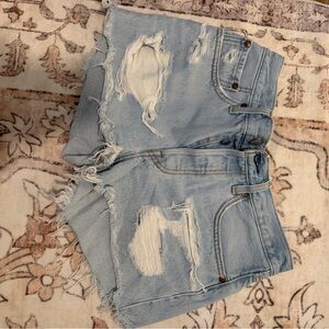Levi's Light Blue Ripped Denim Shorts